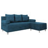 SCHLAFSOFA Dover Cord mit Polsterhocker - Chromfarben/Blau, Holz/Kunststoff (192/80cm) - MIRJAN24