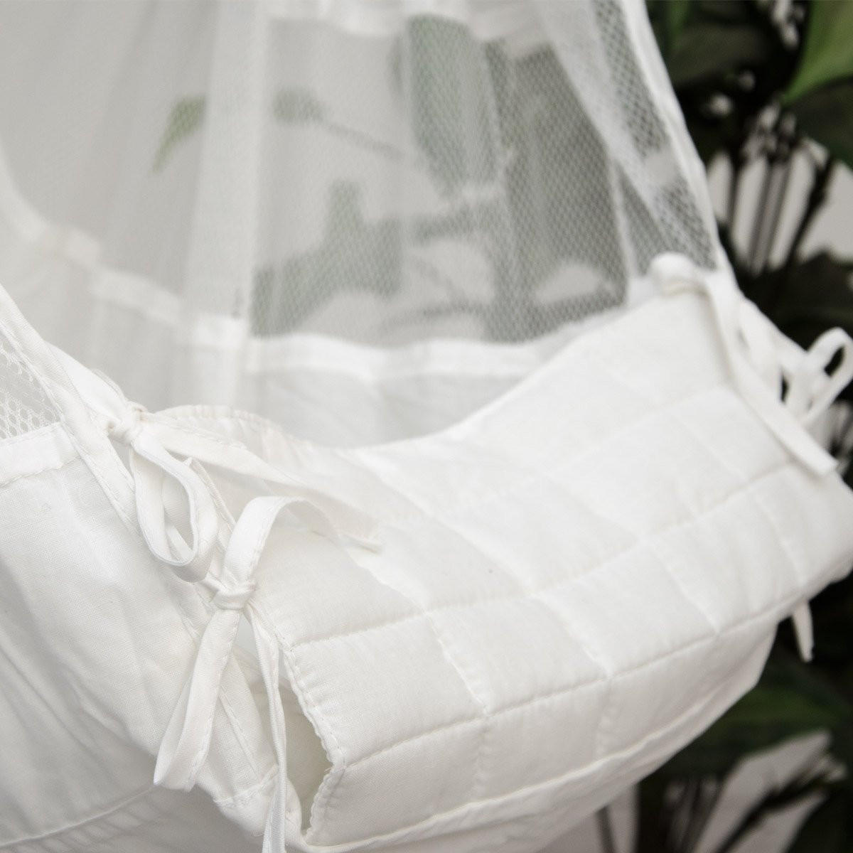 BABY-FEDERWIEGE mit 100cm Kette & Deckenhaken - Weiß, Textil (36/94/70cm) - Amanka