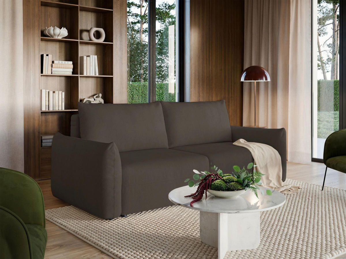 SCHLAFSOFA Theolla Braun - Schwarz/Braun, Textil/Metall (248/97/111cm) - Selsey