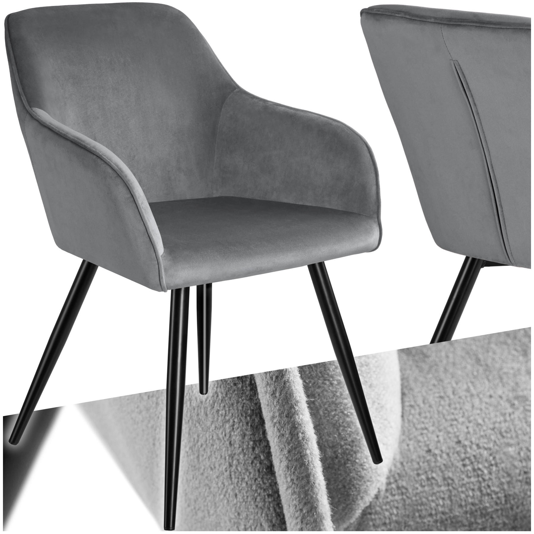 ESSZIMMERSTUHL Marilyn,58 x 62 x 82 cm,grau/schwarz - Schwarz/Grau, Textil (58/82/62cm) - tectake