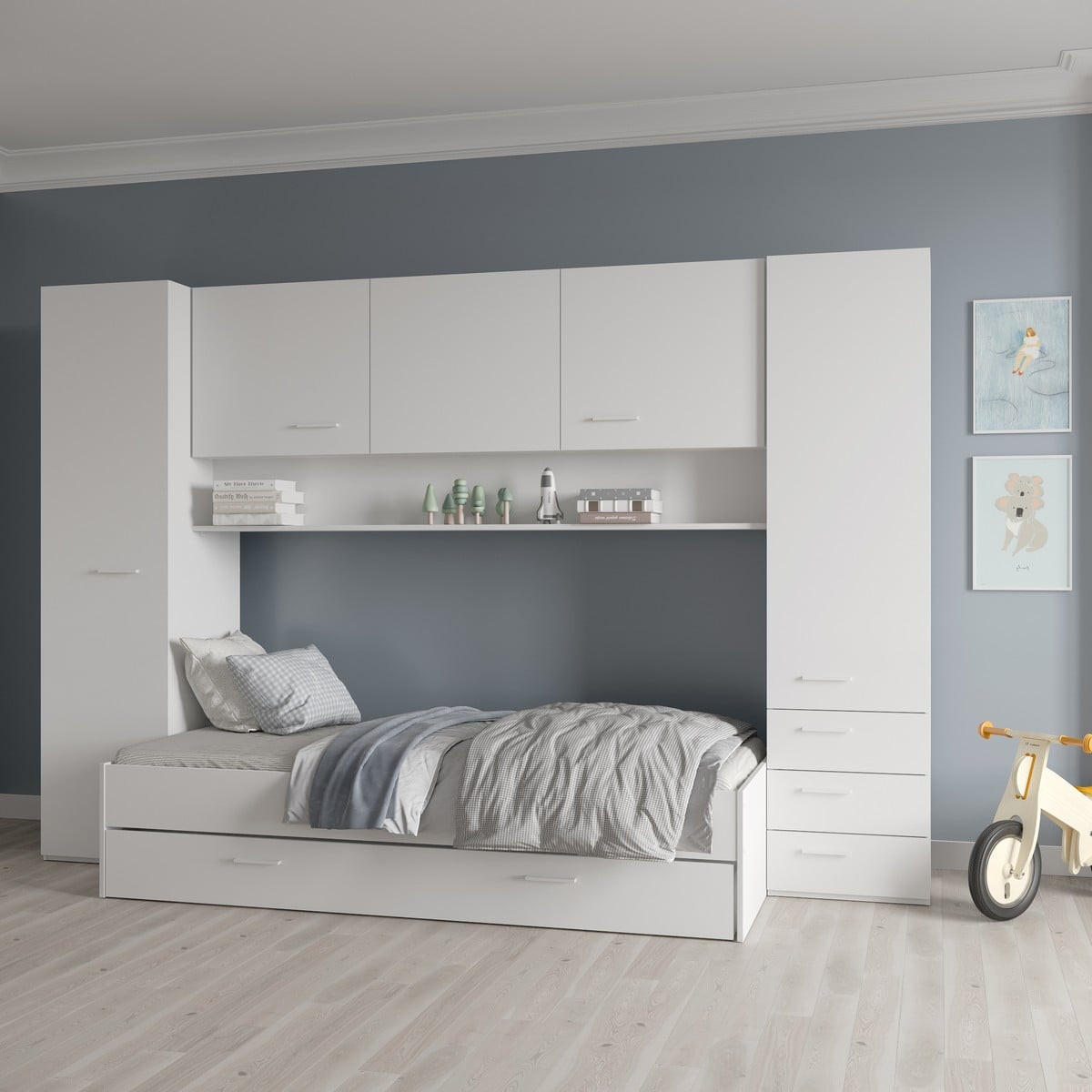 BETTKASTEN weiß 198,4/93/21,9 cm - Weiß, Holzwerkstoff (200/90cm) - Calicosy