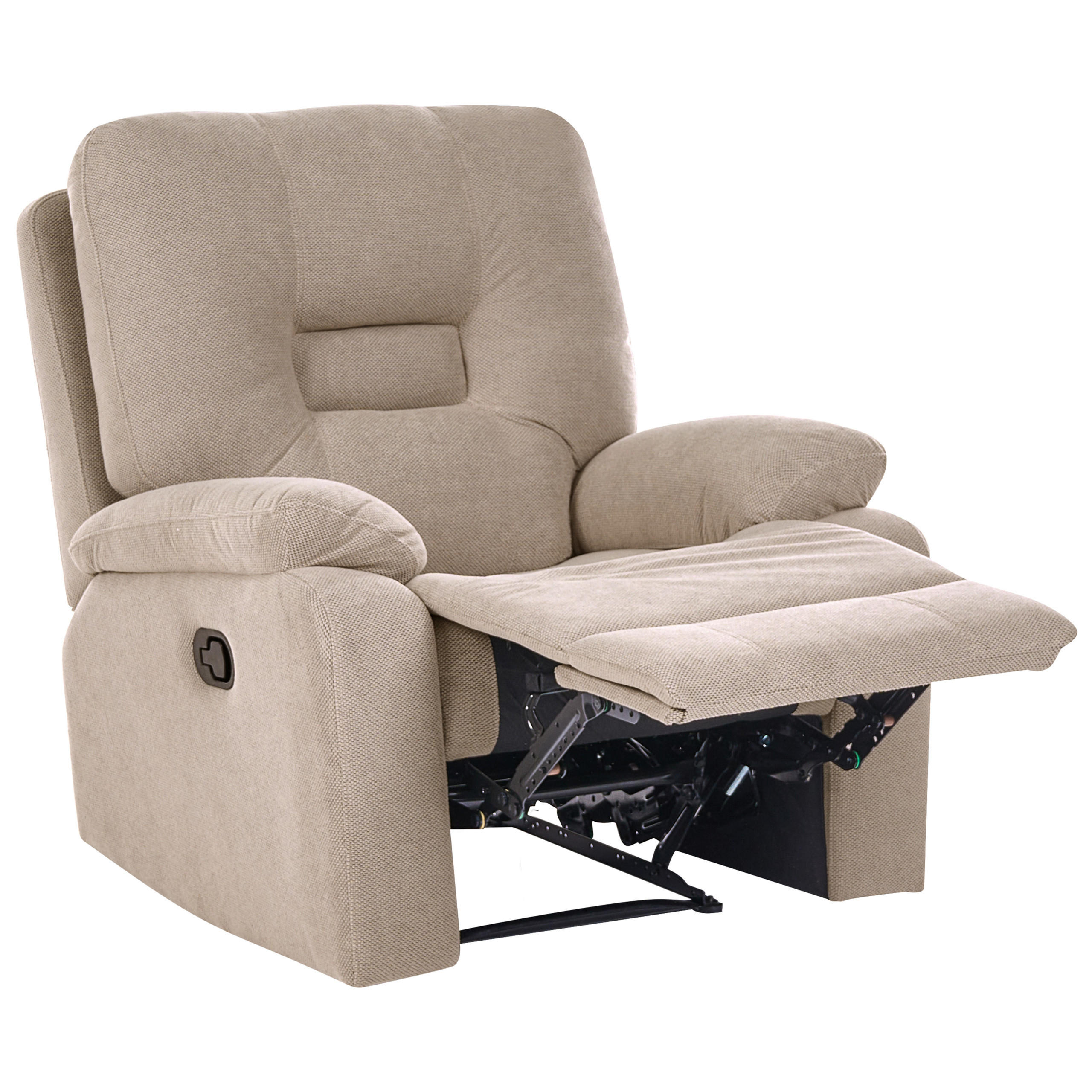 FERNSEHSESSEL Stoff Taupe Bergen - Taupe, Textil/Metall (85/101/74cm) - Beliani