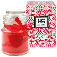 DUFTKERZE im Bonbonglas mit Deckel Rose 30h - Rot, Glas (7/10cm)