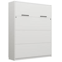 SCHRANKBETT Klappbett vertikal GN160x200 - Weiß-Matt - Weiß, Holzwerkstoff (160/200cm) - QMM TraumMöbel