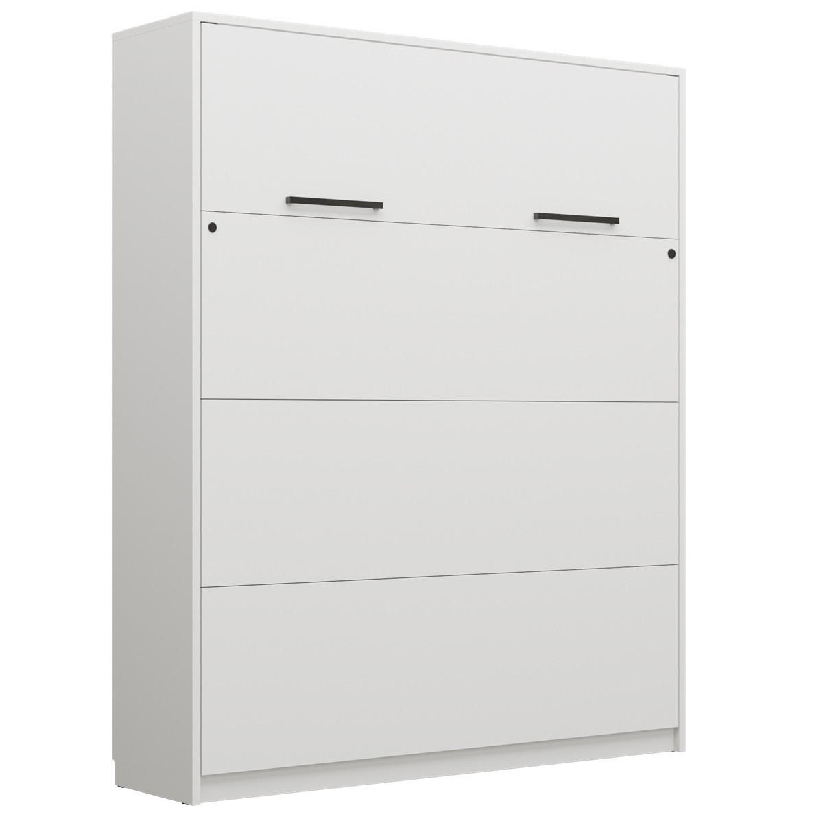 SCHRANKBETT Klappbett vertikal GN160x200 - Weiß-Matt - Weiß, Holzwerkstoff (160/200cm) - QMM TraumMöbel