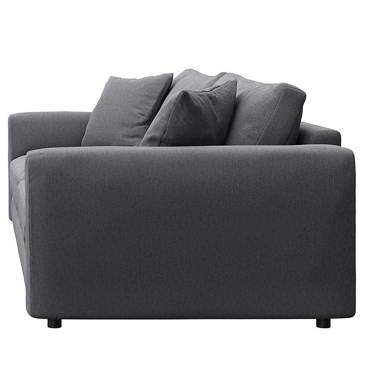 3-SITZER SOFA - Schwarz/Grau, Holz/Kunststoff (238/79/106cm) - home24