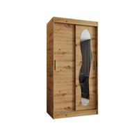 SCHWEBETÜRENSCHRANK 200/100/62 2-türig - Silberfarben/Eiche Artisan, Holz (100/200/62cm) - MÖBEL KRYSPOL