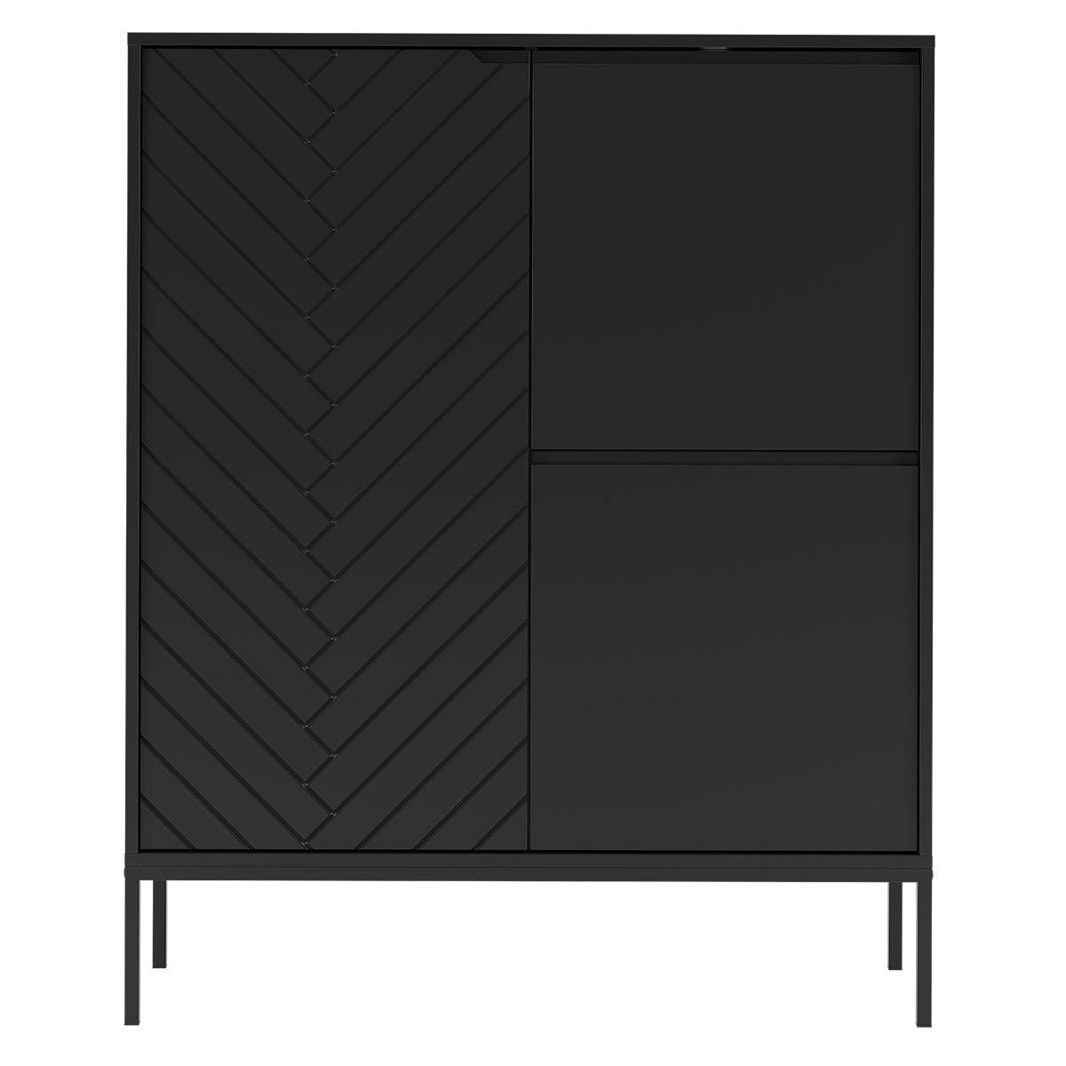 SIDEBOARD Daria Schwarz - Schwarz, Holzwerkstoff (102/145/39cm) - Petits-meubles