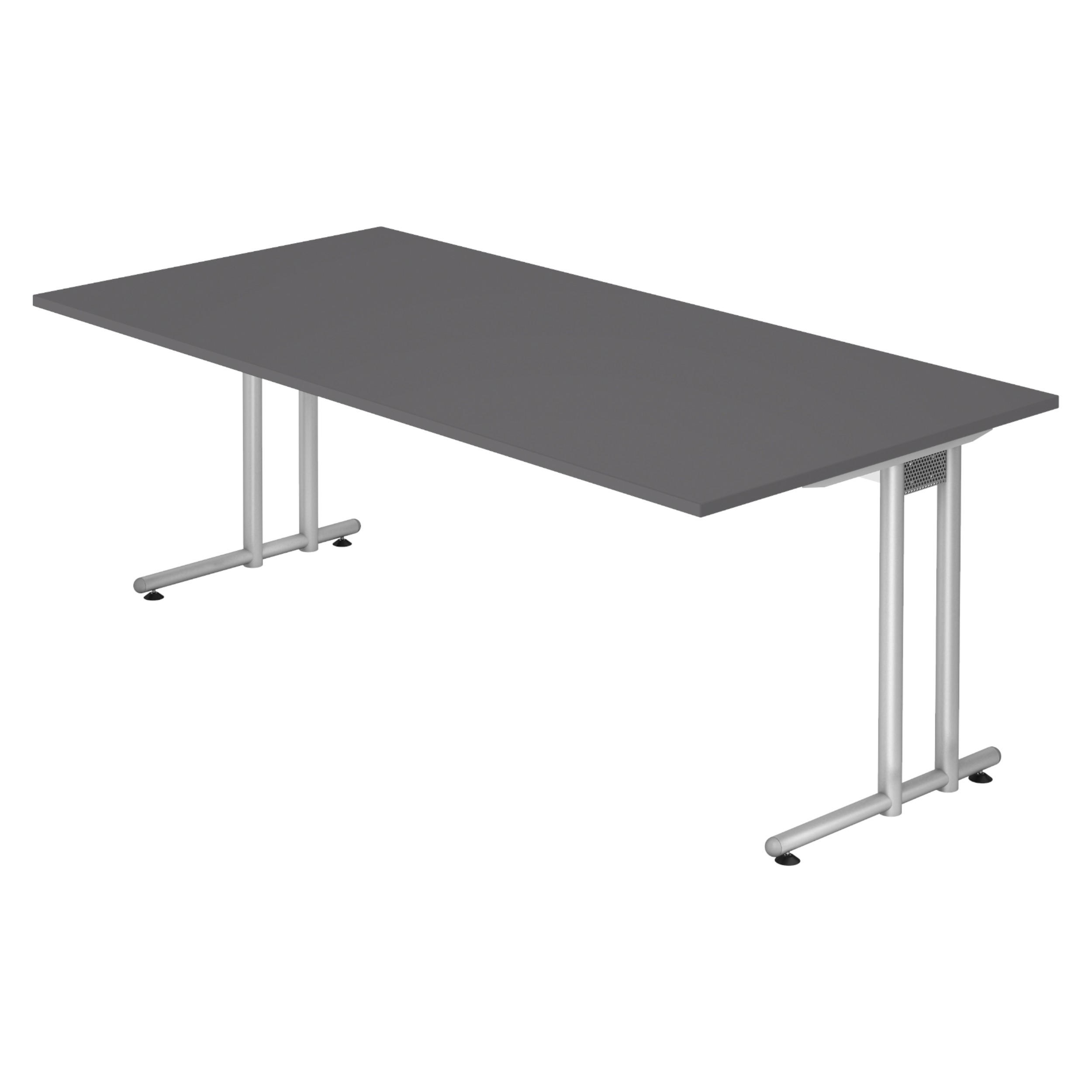 SCHREIBTISCH Serie-N 100/200/72 cm in Graphitfarben - Graphitfarben, Holzwerkstoff (100/200/72cm) - bümö