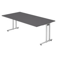 SCHREIBTISCH Serie-N 100/200/72 cm in Graphitfarben - Graphitfarben, Holzwerkstoff (100/200/72cm) - bümö