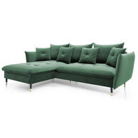 ECKSOFA 260 cm Sagir mit Schalffunktion, Bettkasten, Links - Grün - Schwarz/Grün, Holz (167/258cm) - Emporius
