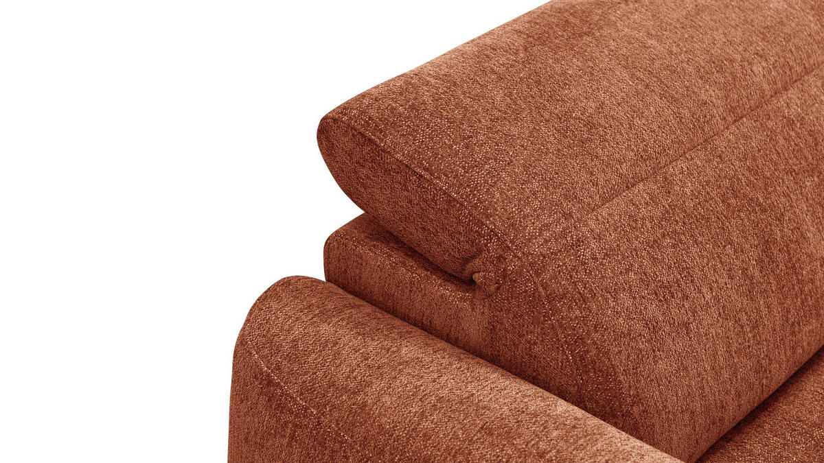 ECKSOFA NERO 4-Sitzer, orange - Schwarz/Orange, Holz/Textil (272/81/159cm) - Courtois Laville