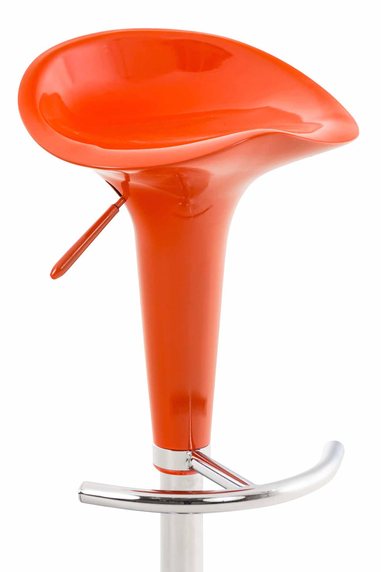 BARHOCKER 2er Set Kunststoff orange - Chromfarben/Orange, Kunststoff/Metall (37/87/37cm) - CLP