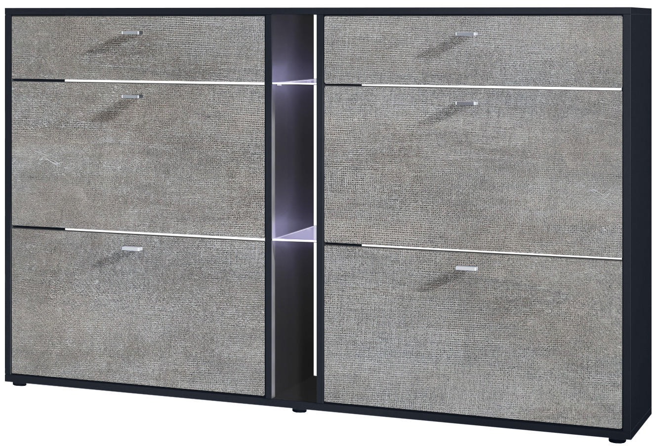 Vladon Schuhschrank Graubraun 155.5x95x28 cm