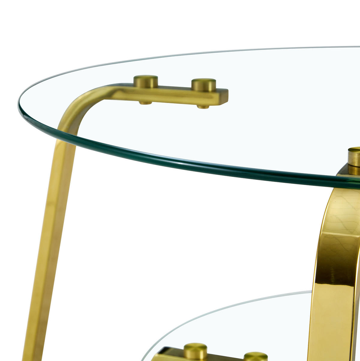 COUCHTISCH 80/80/45 cm gold aus Metall mit 2 Ebenen - Goldfarben, Metall (80/80/45cm) - OKWISH