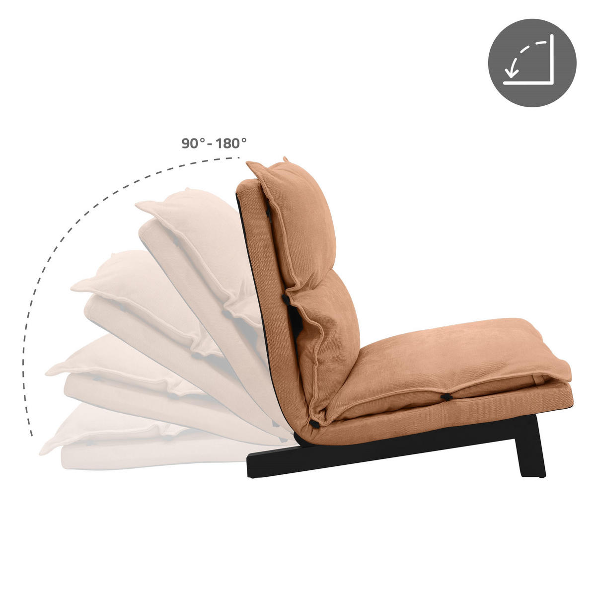 BODENSTUHL Braun - Schwarz/Braun, Textil/Metall (59/73.5/96cm) - ML-DESIGN