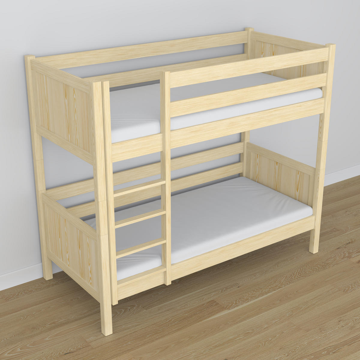 ETAGENBETT N02 Klare Kiefer 90/200 - Braun, Naturmaterialien/Holz (90/200cm) - N-Wood