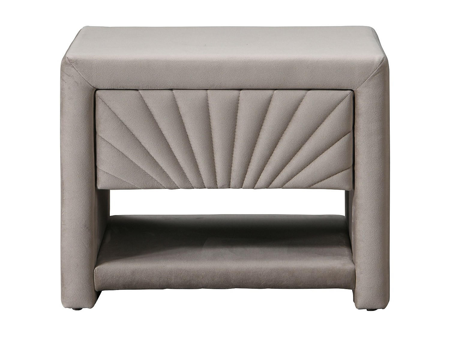 NACHTTISCH - 50 cm x 35 cm - Samt - Beige - ULAMI - Beige, Textil (50/41/35cm) - Vente-Unique