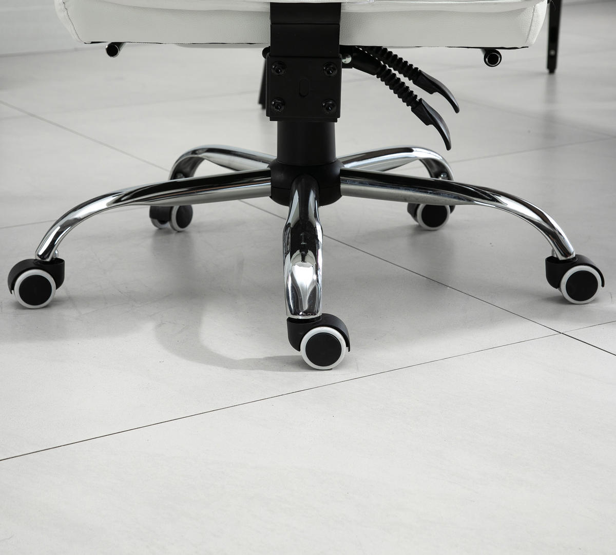 BÜROSTUHL, Kunstleder, Weiß - Weiß, Kunststoff (72/130/66cm) - Vinsetto