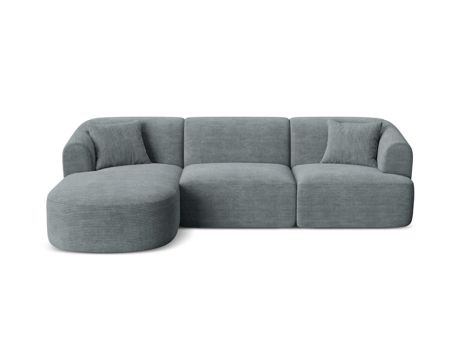 MODULARES-ECKSOFA links Campi aus Cord dunkelgrau 4 Sitzplätze - Dunkelgrau, Textil (156/256cm) - Cosmopolitan Design