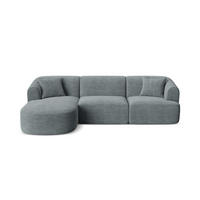 MODULARES-ECKSOFA links Campi aus Cord dunkelgrau 4 Sitzplätze - Dunkelgrau, Textil (156/256cm) - Cosmopolitan Design