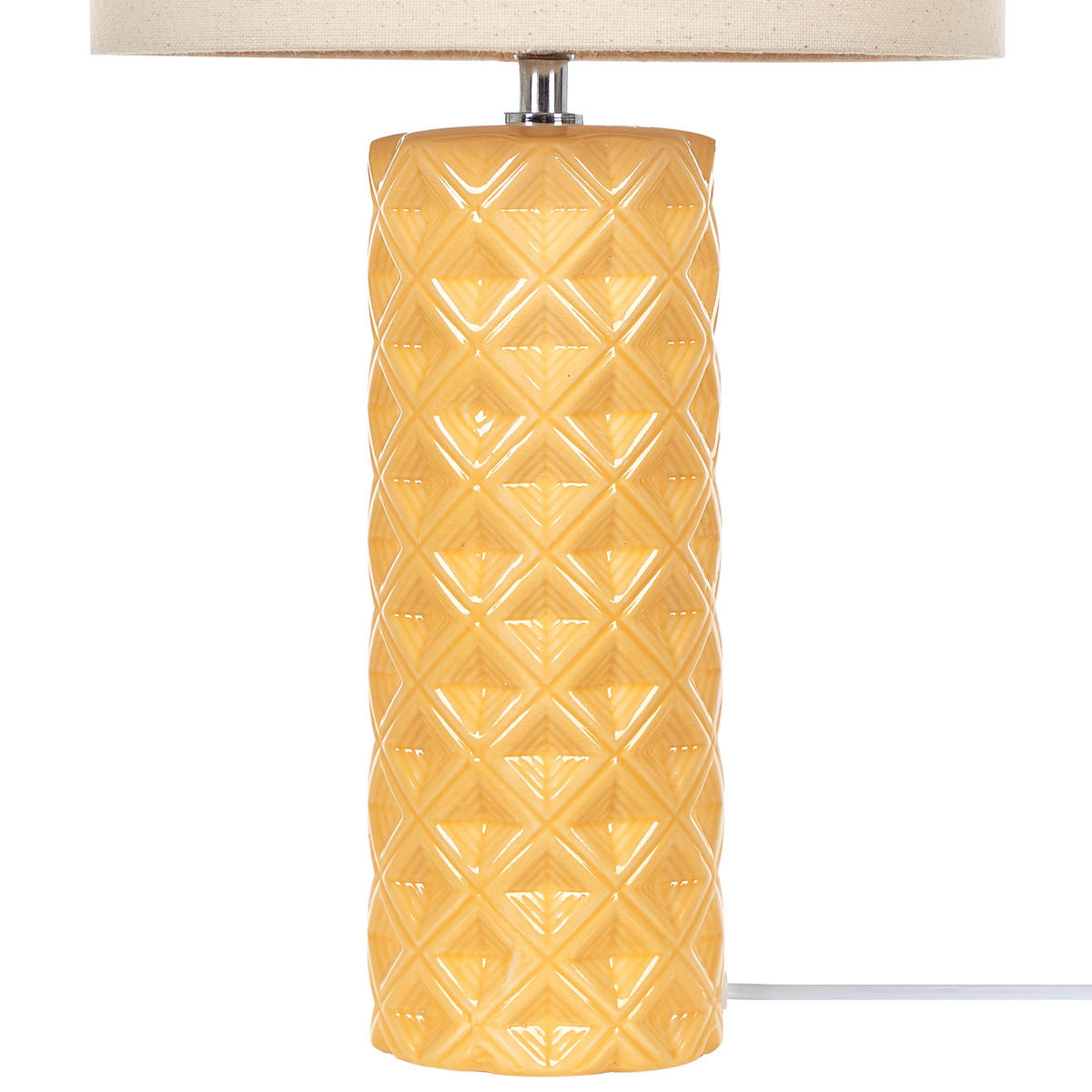 TISCHLAMPE Balonne 28/28/49 cm - Gelb, Keramik (28/28/49cm) - Beliani