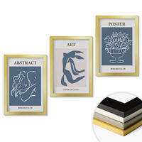 WANDBILDER 3er Set - 20x30 cm Goldrahmen - Matisses stilvolle abstrakte Muster - Goldfarben, Kunststoff (20/30cm) - ArtPrintCave