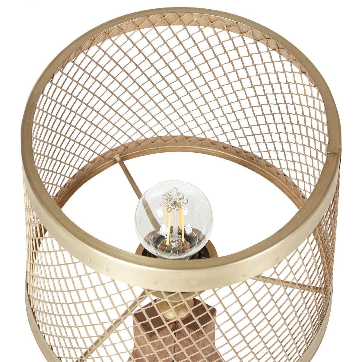 TISCHLAMPE Beki 26/26/63 cm - Dunkelbraun, Holz (26/26/63cm) - Beliani