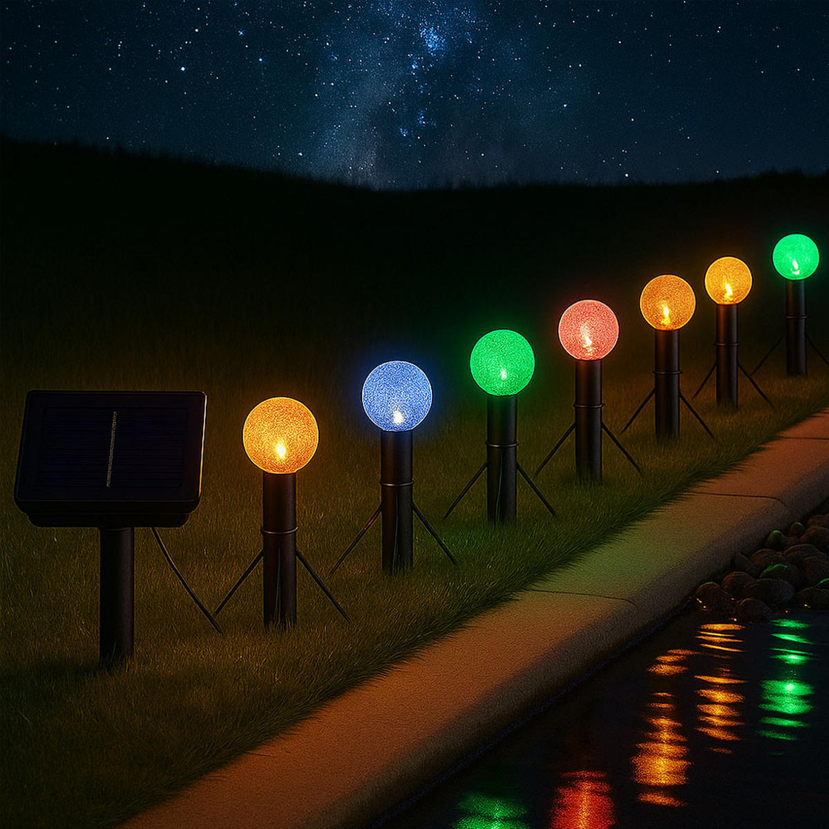 LED AUSSENLEUCHTE Solar Schwarz - Schwarz, Kunststoff (770/30/15cm) - Globo Lighting