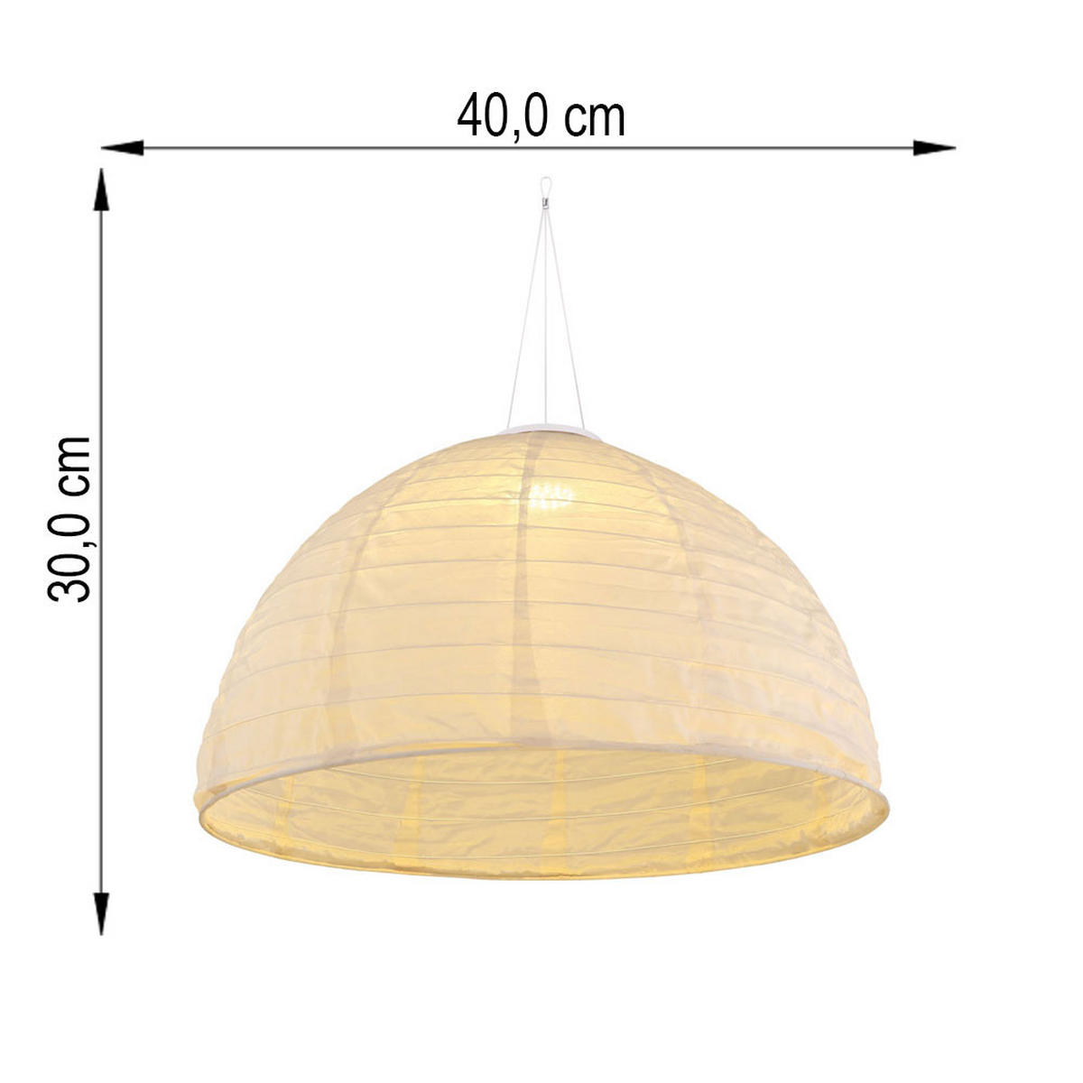 LED AUSSENHÄNGELAMPE Leinen Weiß 2er Set - Weiß, Textil (40/40/30cm) - Globo Lighting