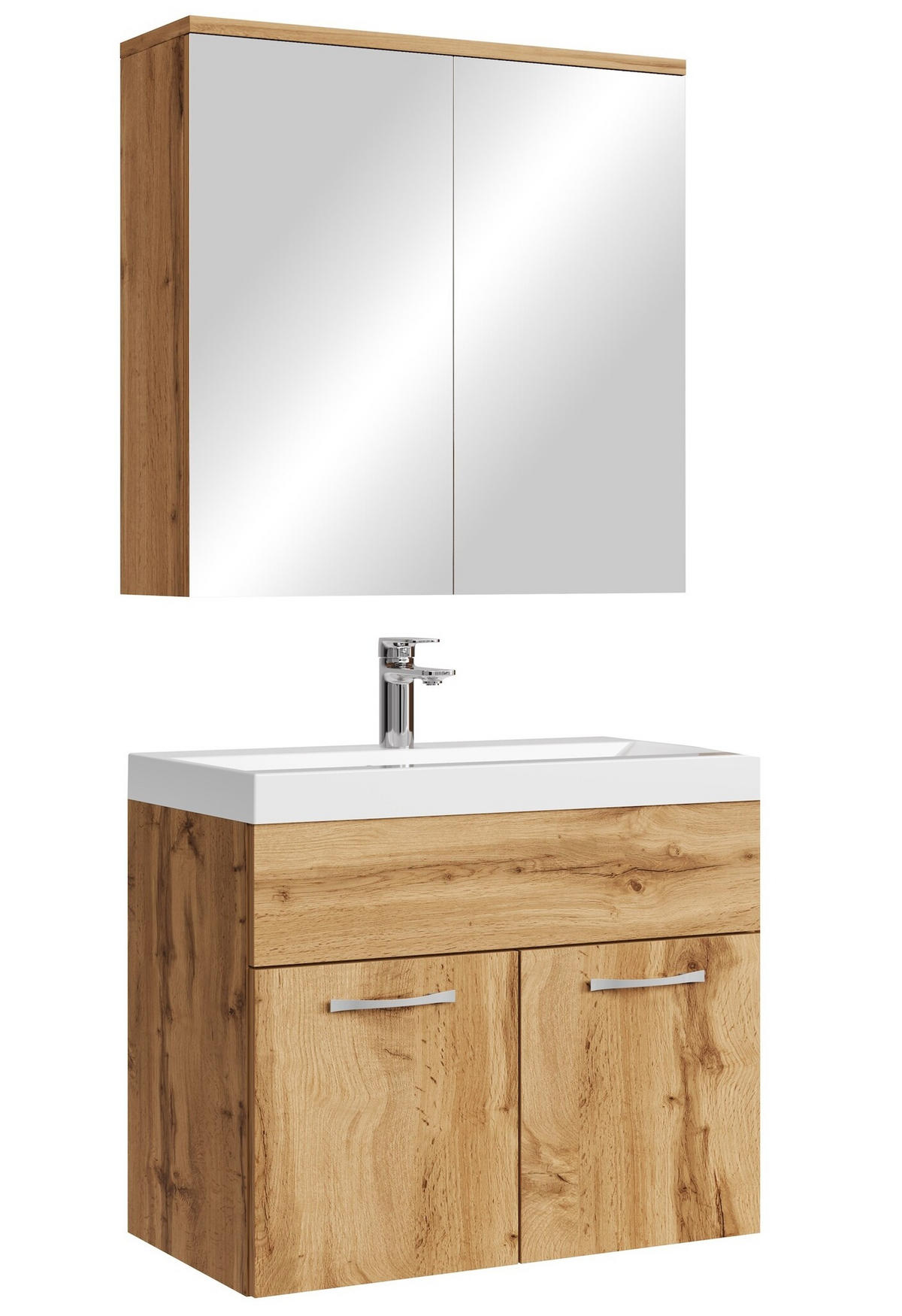 BADMÖBEL-SET Montreal 3 Teile Eiche - 60 x 35 x 51 cm - Eichefarben, Holz (60/53/35cm) - Badplaats