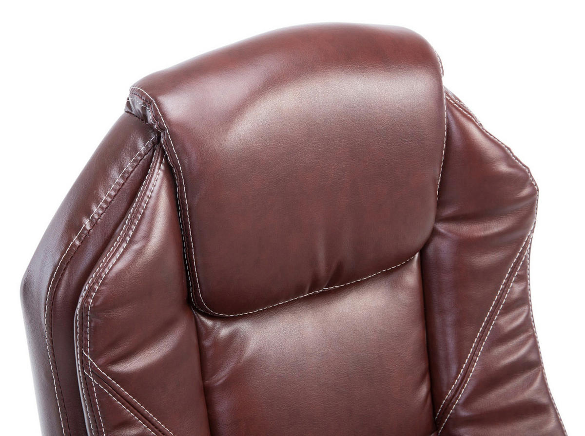 CHEFSESSEL Lederlook Bordeauxrot - Chromfarben/Bordeaux, Textil/Metall (67/114/64cm) - CLP