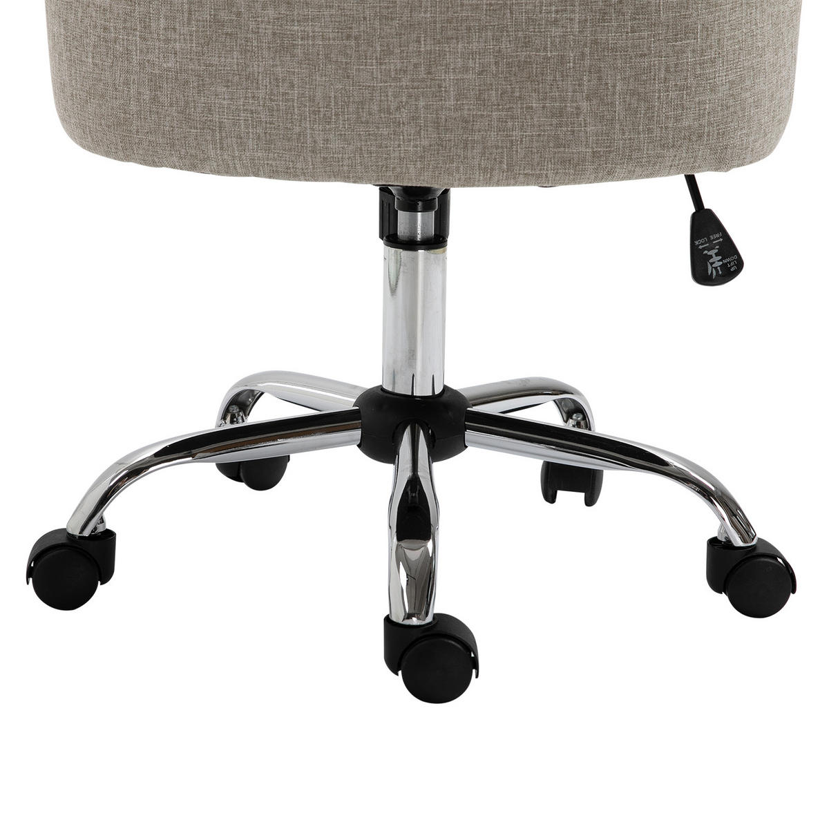 DREHSTUHL mit Rollen, Leinen, Hellgrau - Grau, Textil (65.5/91/54cm) - HOMCOM