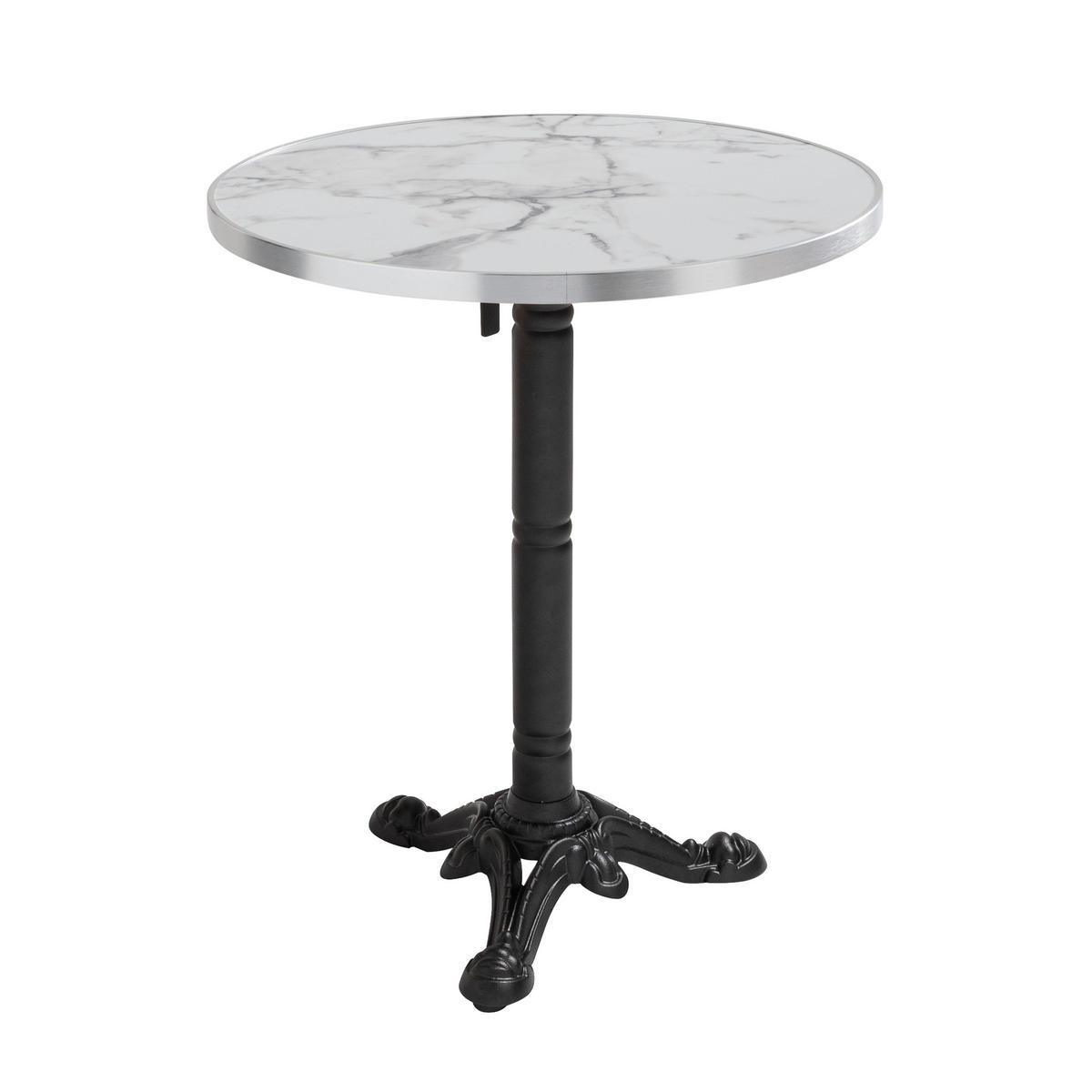 TISCHPLATTE runder 60 cm, Weiß - Klar/Weiß Hochglanz, Metall (60/2.5/60cm) - Oviala