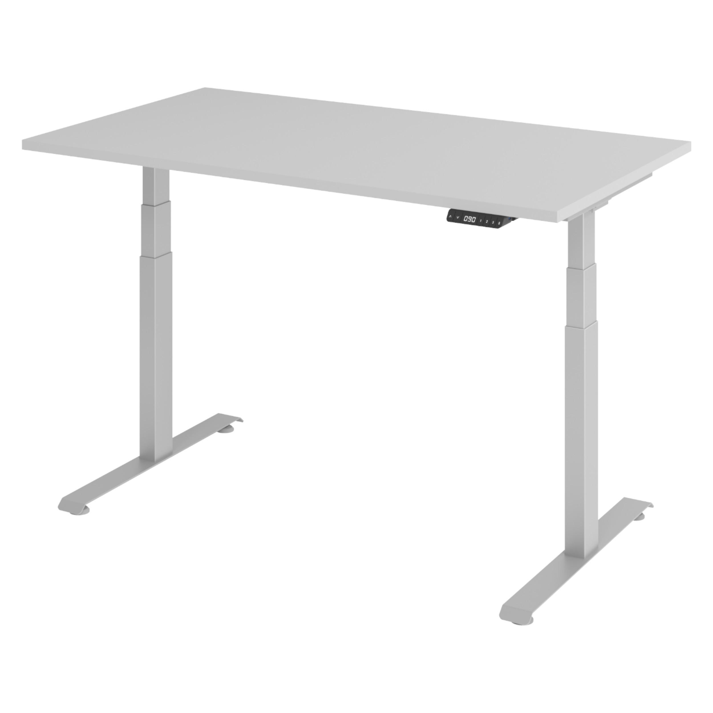 bümö Schreibtisch Grau, Silber 140x74x80 cm
