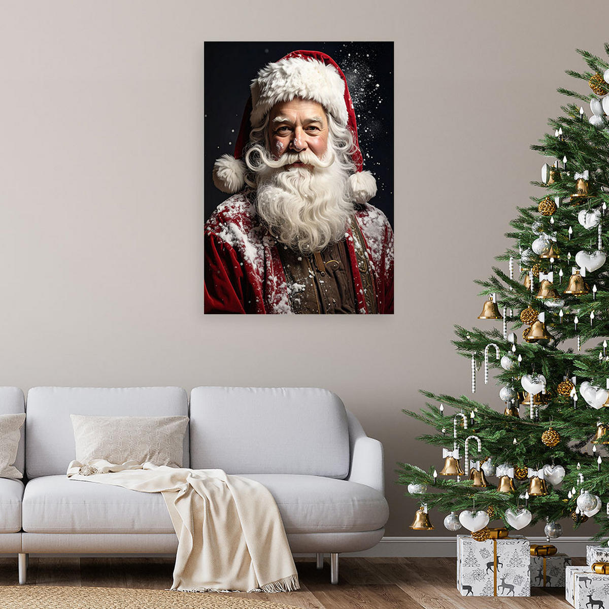 LEINWANDBILD Weihnachten 70x100cm - Rot, Textil (70/100cm) - Feeby