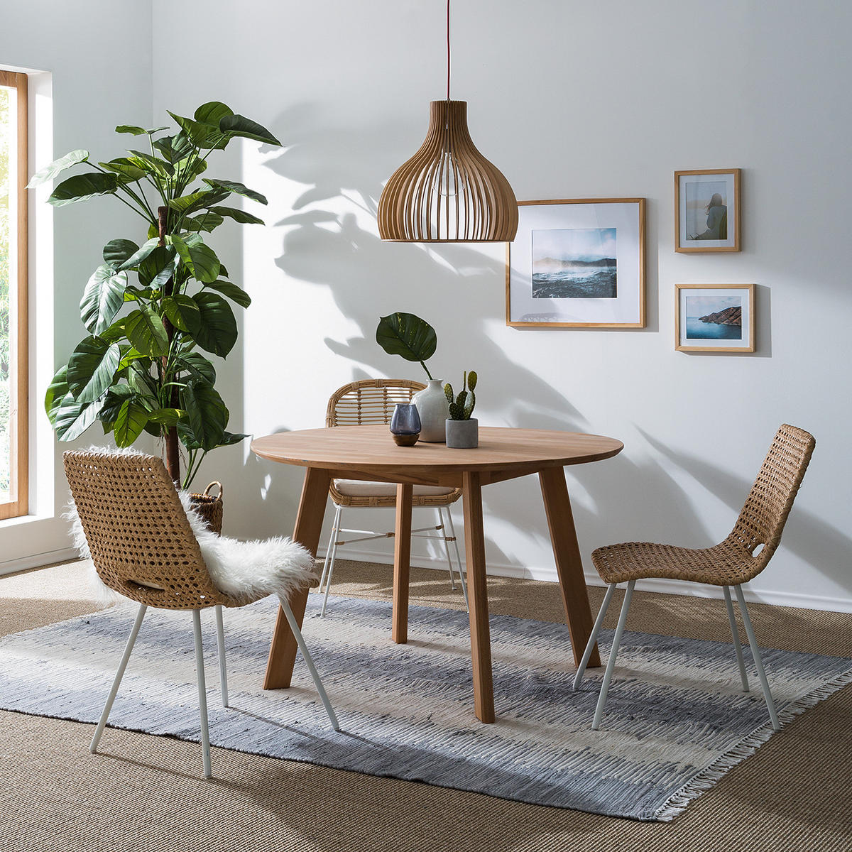 ESSTISCH - Massivholz - Buchefarben, Holz (120/120/75cm) - home24