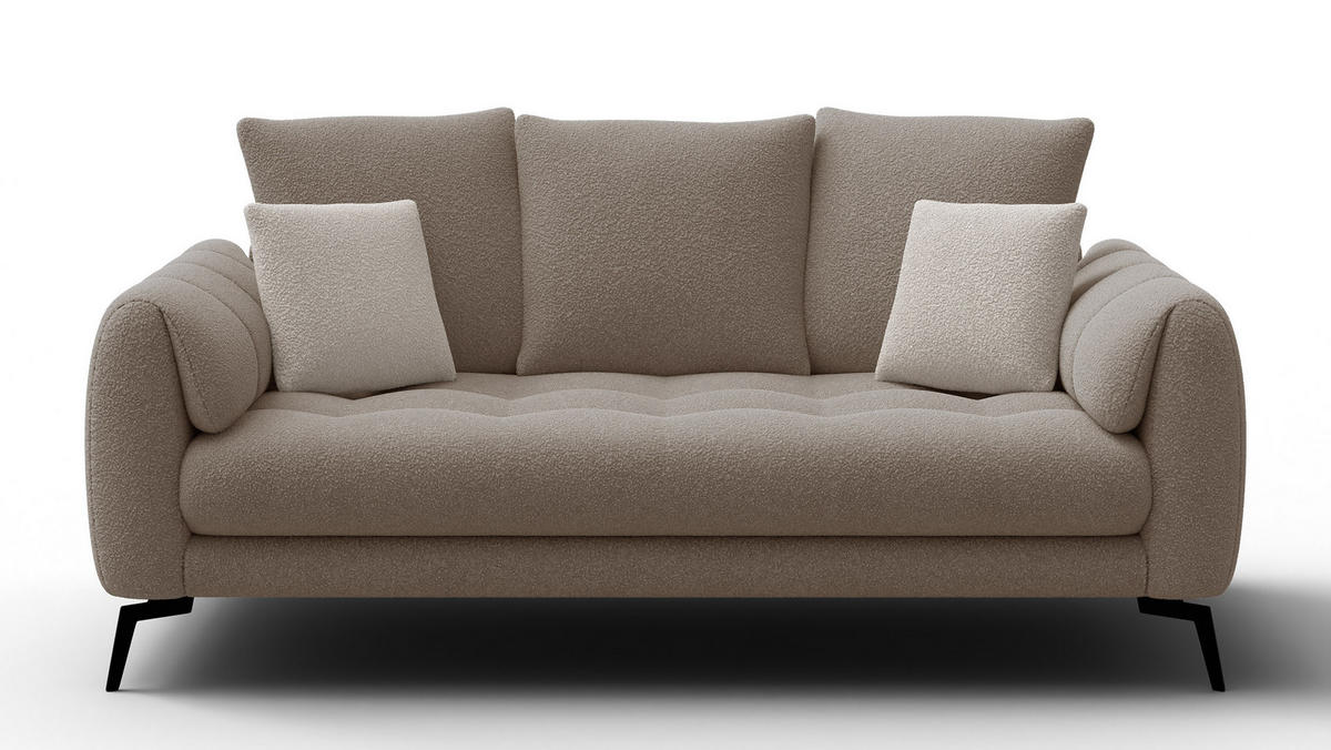 SOFA CALME 2,5-Sitzer, creme - Creme, Holz/Textil (199/92/108cm) - Courtois Laville