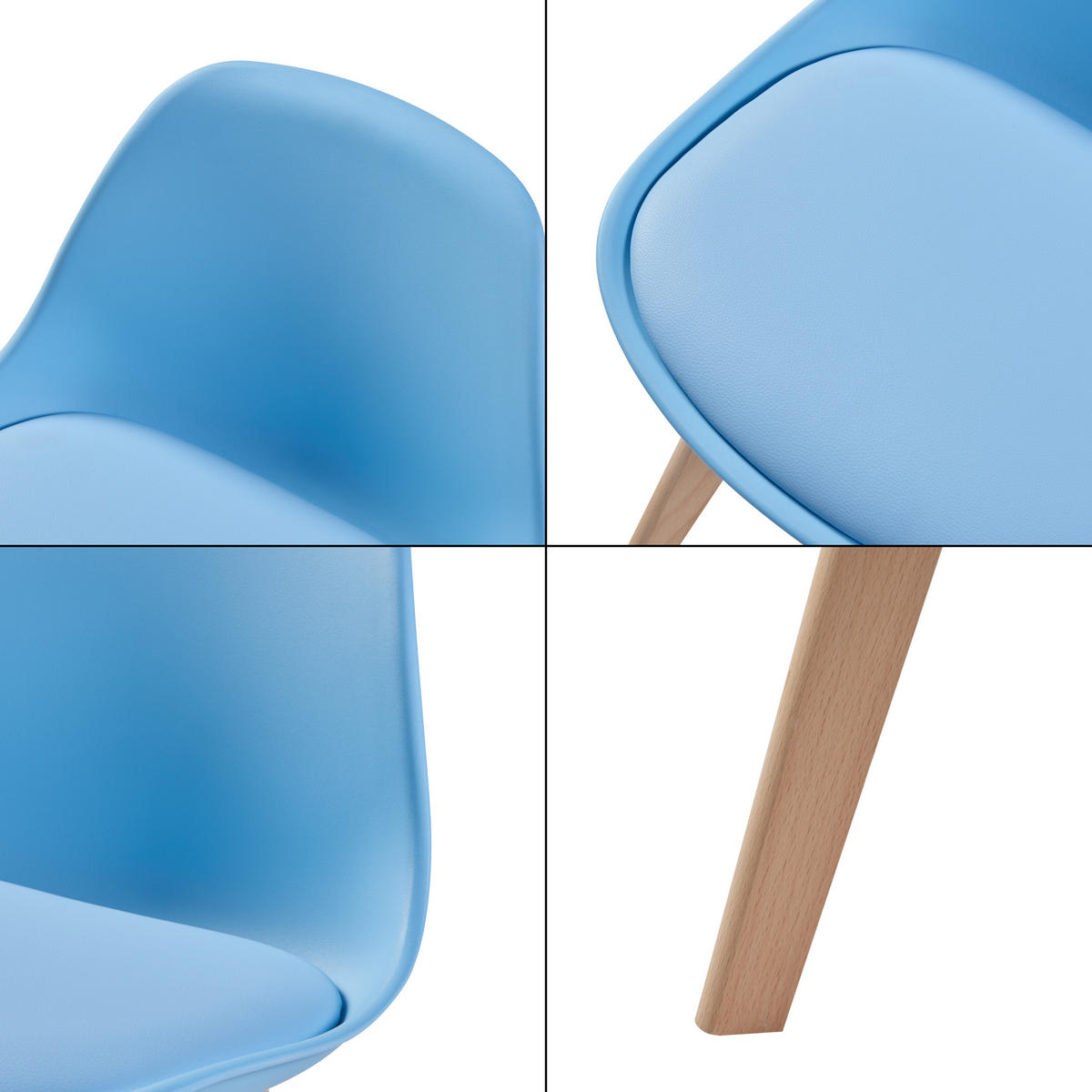KINDERSTUHL Elvdal - Blau/Naturfarben, Holz/Kunststoff (38/56/33cm) - [en.casa]