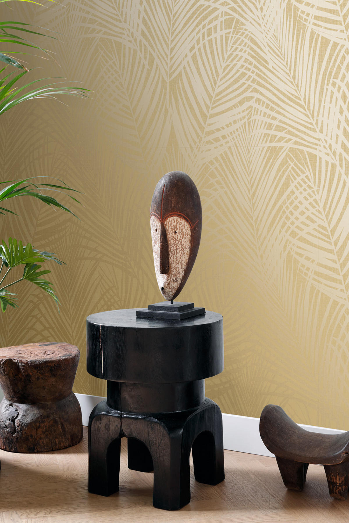 TAPETE Palmblätter 53 cm x 10.05 m - Gelb, Papier (53/1000cm) - Origin Wallcoverings