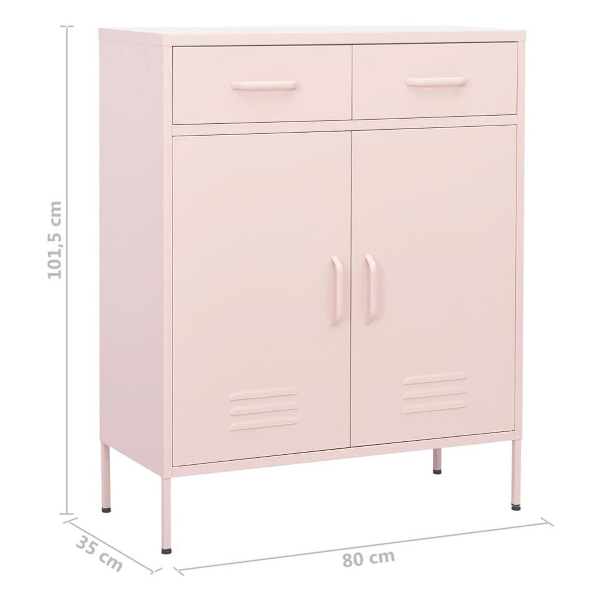 LAGERSCHRANK Rosa 80/35/101,5 Cm Stahl - Rosa, Metall (35/101.5/80cm) - vidaXL