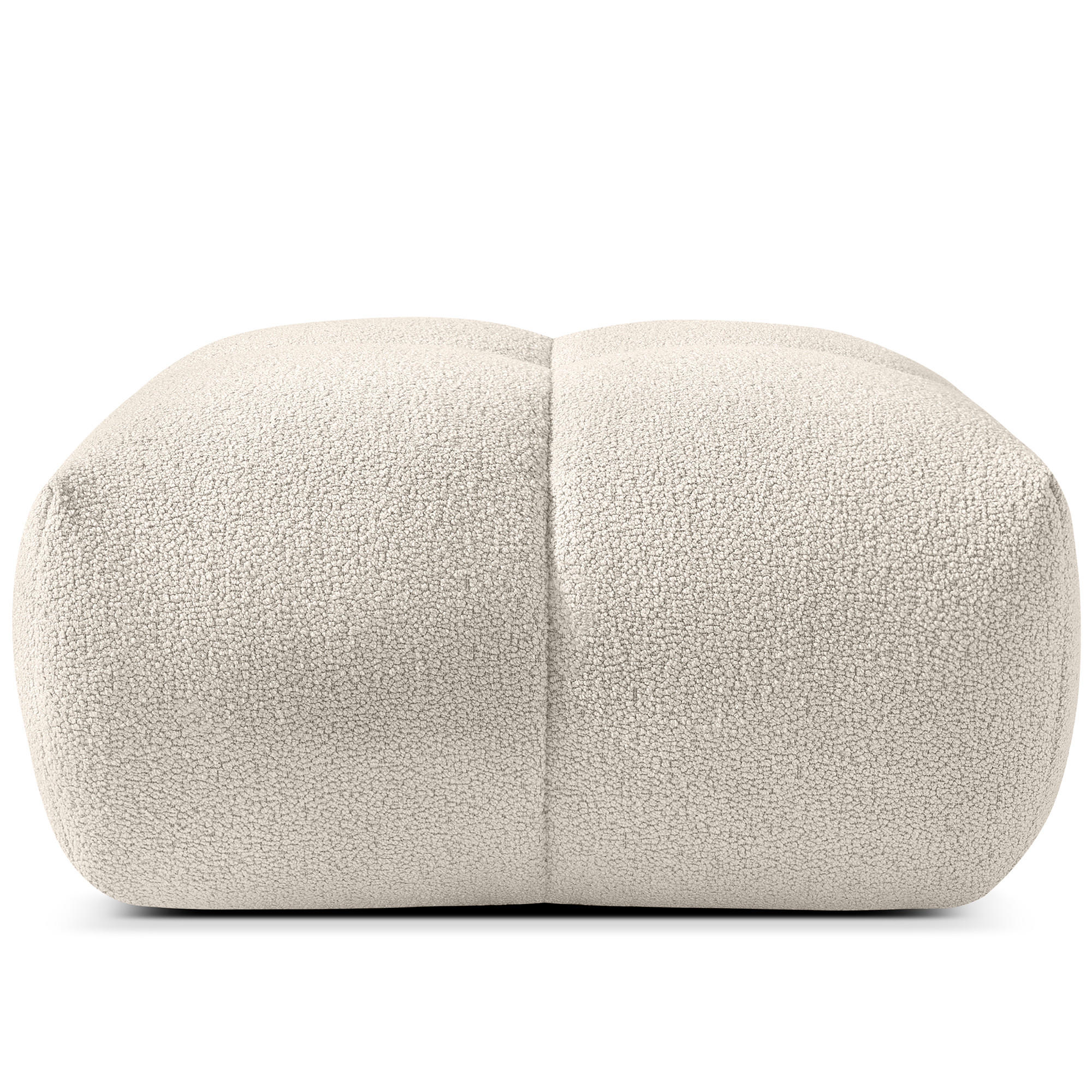 POUF VENA Bouclé, Weiß - Weiß, Holz/Textil (65/38/65cm) - KONSIMO®