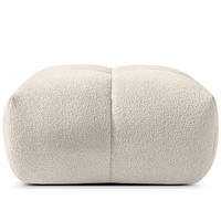 POUF VENA Bouclé, Weiß - Weiß, Holz/Textil (65/38/65cm) - KONSIMO®