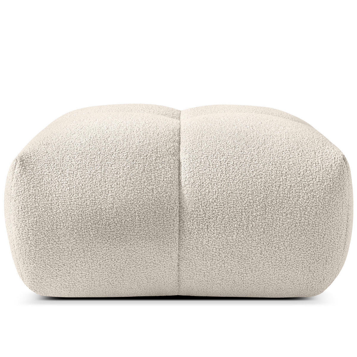 POUF VENA Bouclé, Weiß - Weiß, Holz/Textil (65/38/65cm) - KONSIMO®