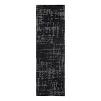 TEPPICH Black Water Structures 80/250 cm - Schwarz, Textil (80/250cm) - Louis De Poortere