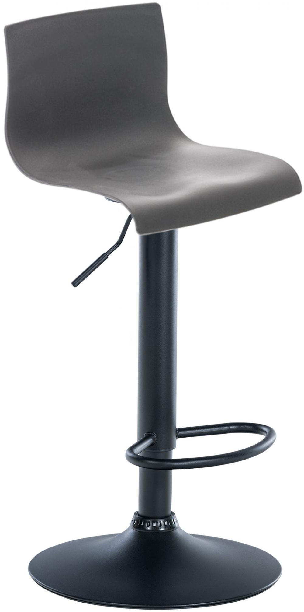 BARHOCKER Kunststoff grau - Schwarz/Grau, Kunststoff/Metall (39/84/36cm) - CLP