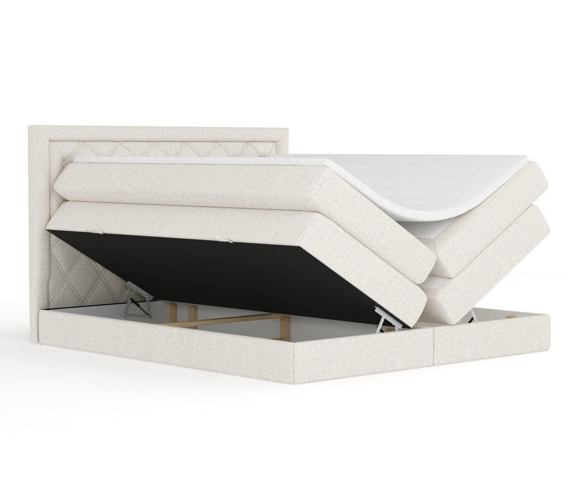 BOXSPRINGBETT Aurelia Beige 200/200 cm - Beige/Schwarz, Holz/Holzwerkstoff (200/200cm) - Maison de Reve