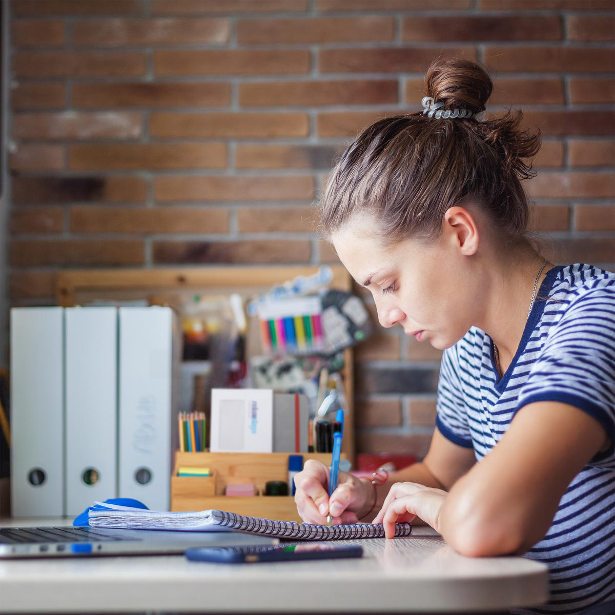 SCHREIBTISCH Organizer - Hellbraun, Holz (15/30/11cm) - Relaxdays