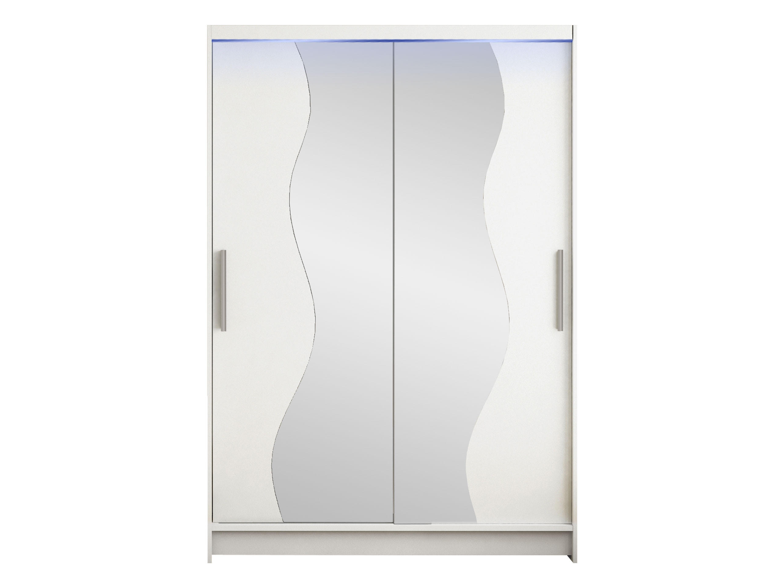 KLEIDERSCHRANK Miami S, mit RGB LED Beleuchtung - Silberfarben/Weiß, Holzwerkstoff/Kunststoff (120/200/58cm) - MIRJAN24