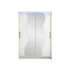 KLEIDERSCHRANK Miami S, mit RGB LED Beleuchtung - Silberfarben/Weiß, Holzwerkstoff/Kunststoff (120/200/58cm) - MIRJAN24